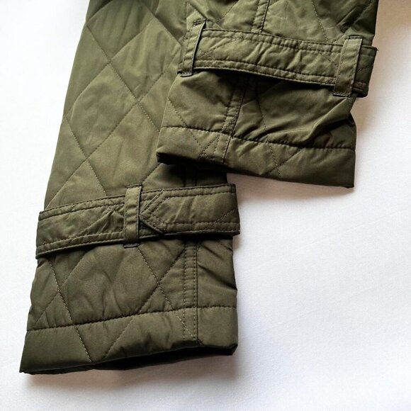 NWT REBECCA MINKOFF OLIVE GREEN QUILTED BELTED TRENCH COAT RM-551 - L - Picture 9 of 13